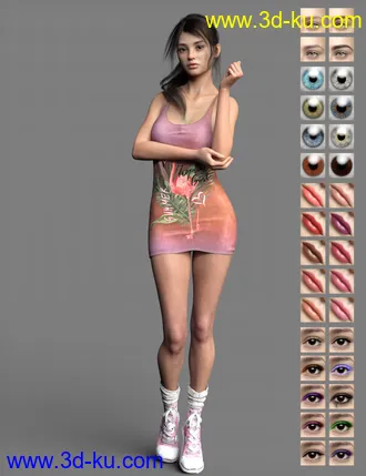 3D打印模型Memphis HD for Genesis 8 Female的图片