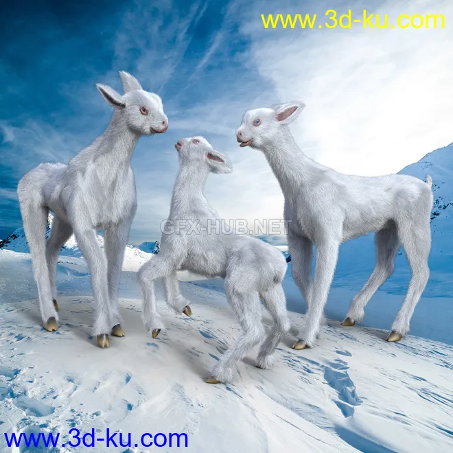 Midnight Creature 02 Snow Llama模型的图片1