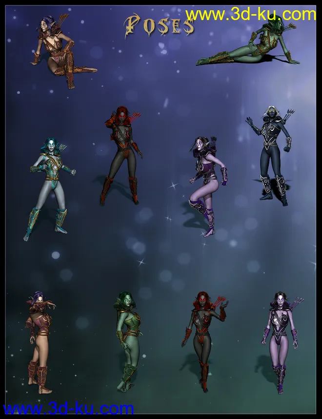 Midnight Huntress for Genesis 2 Female(s)模型的图片3