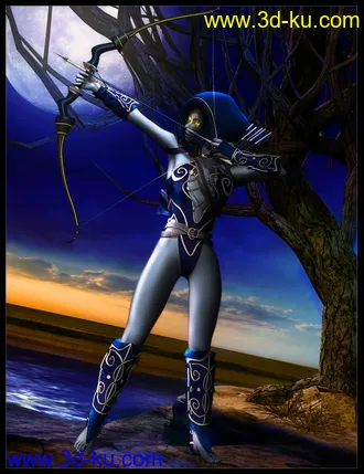 3D打印模型Midnight Huntress for Genesis 2 Female(s)的图片