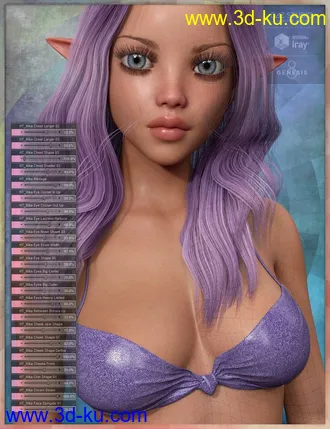 3D打印模型Mika 8 Enhanced Morphs Resource Kit for Genesis 8 Female的图片
