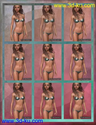 3D打印模型Mika 8 Enhanced Morphs Resource Kit for Genesis 8 Female的图片