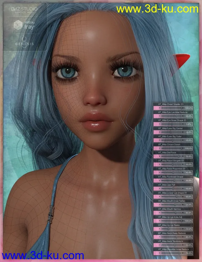 Mika 8 Enhanced Morphs Resource Kit for Genesis 8 Female模型的图片11