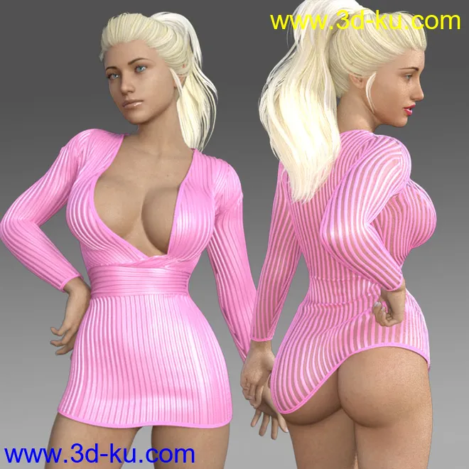 MINI DRESS WITH MORPHS AND POSES模型的图片1