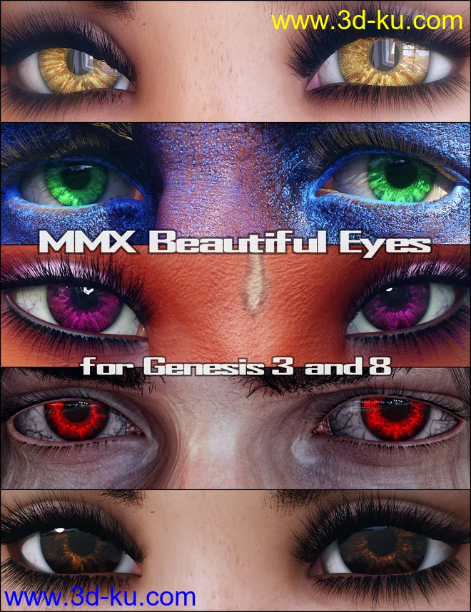 MMX Beautiful Eyes for Genesis 3 and 8模型的图片1