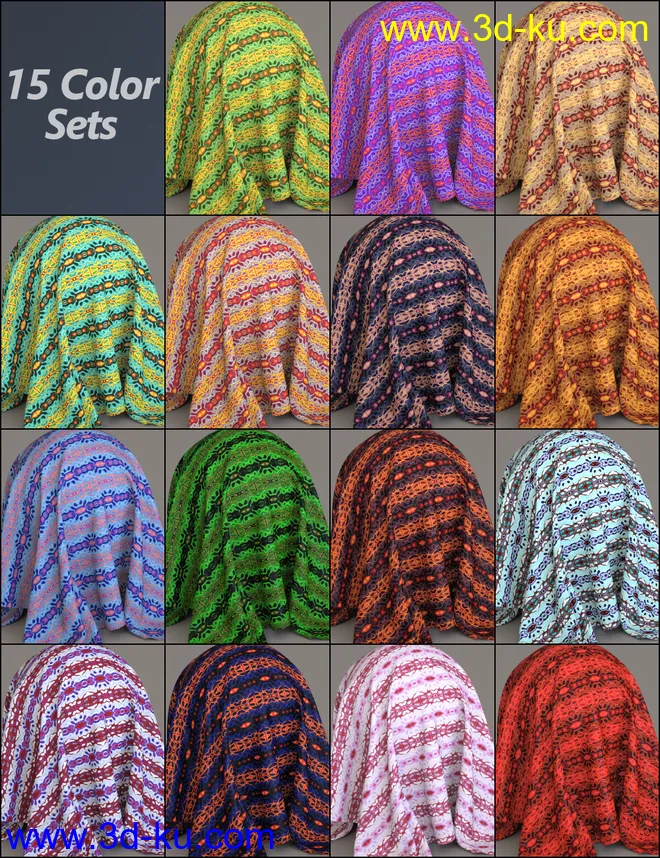 MMX Exotic Fabric Patterns for Iray模型的图片3