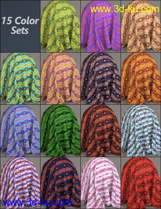 3D打印模型MMX Exotic Fabric Patterns for Iray的图片