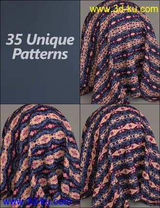 3D打印模型MMX Exotic Fabric Patterns for Iray的图片