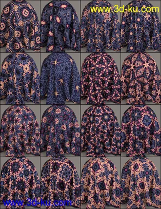 3D打印模型MMX Exotic Fabric Patterns for Iray的图片