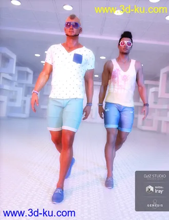 3D打印模型Model Magazine Poses for Genesis 3 and 8 Male(s)的图片