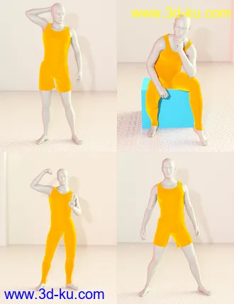 3D打印模型Model Magazine Poses for Genesis 3 and 8 Male(s)的图片