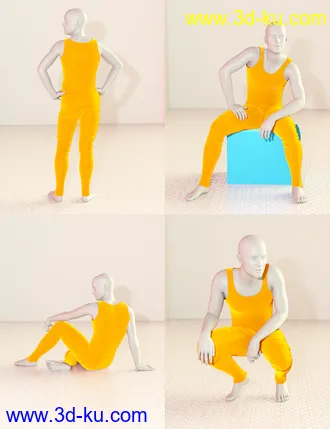 3D打印模型Model Magazine Poses for Genesis 3 and 8 Male(s)的图片