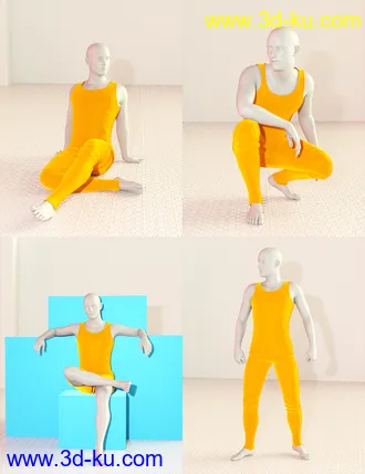 3D打印模型Model Magazine Poses for Genesis 3 and 8 Male(s)的图片