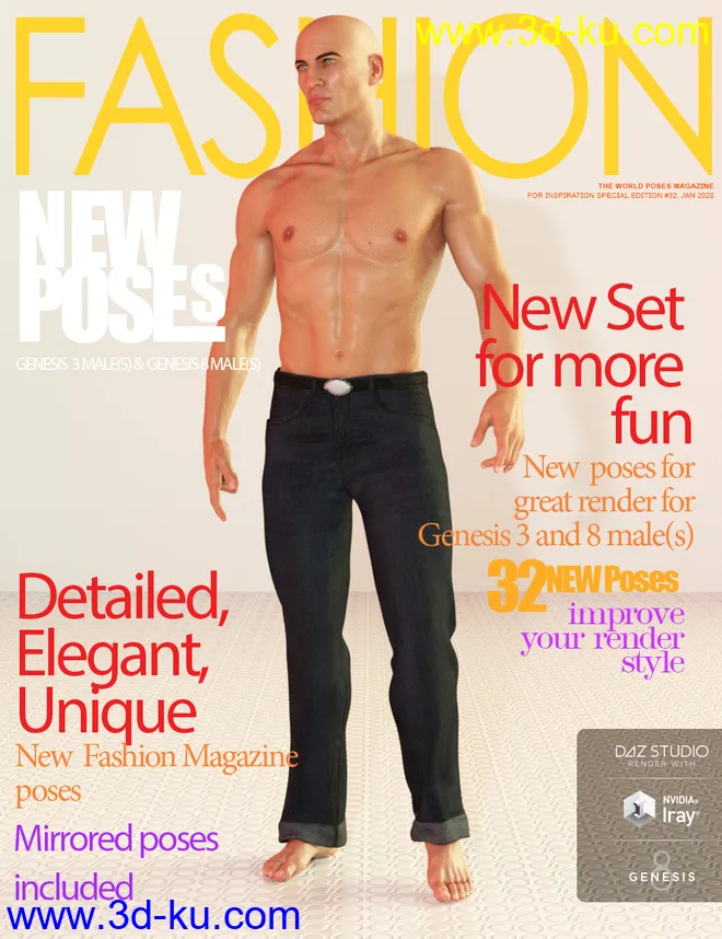 Model Magazine Poses for Genesis 3 and 8 Male(s)模型的图片12