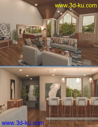 3D打印模型Modern Country Home的图片
