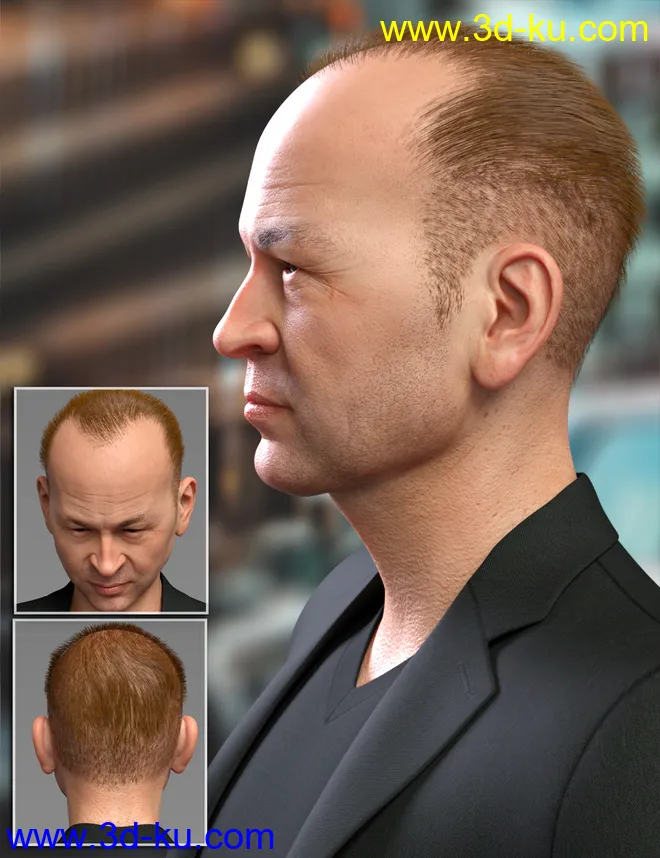 Mr Banks Hair Layers for Genesis 8 Male模型的图片6