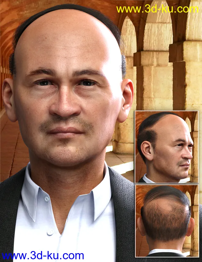 Mr Banks Hair Layers for Genesis 8 Male模型的图片9