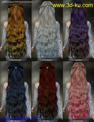 3D打印模型MRL dForce Fantasy Hair Pack的图片