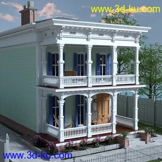 3D打印模型MS20 New Orleans Garden District House for DAZ Studio 4.9 Iray的图片