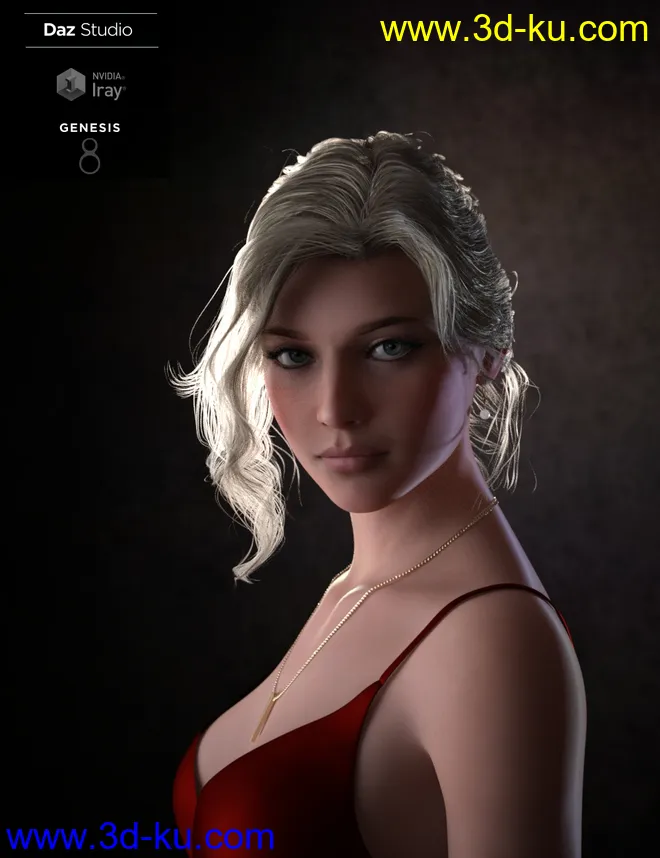 Nadae Bun Hair Set For Genesis 3 and 8 Females模型的图片3