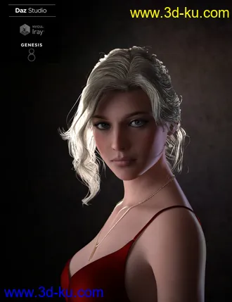 3D打印模型Nadae Bun Hair Set For Genesis 3 and 8 Females的图片