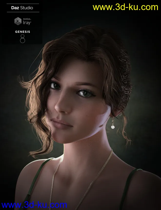 Nadae Bun Hair Set For Genesis 3 and 8 Females模型的图片6