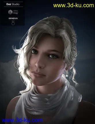 3D打印模型Nadae Bun Hair Set For Genesis 3 and 8 Females的图片