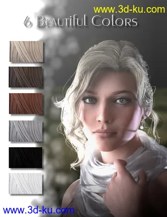 3D打印模型Nadae Bun Hair Set For Genesis 3 and 8 Females的图片