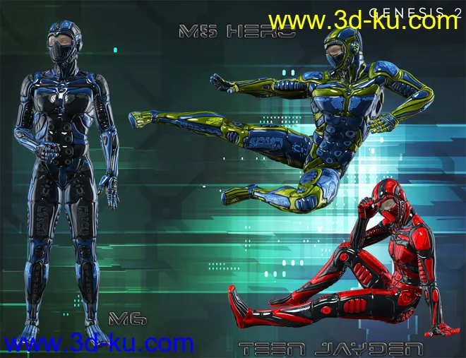 Nano Suit for Genesis 2 Male(s)模型的图片6