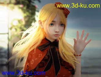 3D打印模型Natsuki Hair for Genesis 8 Females的图片