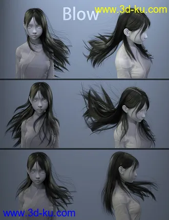 Natsuki Hair for Genesis 8 Females模型的图片7