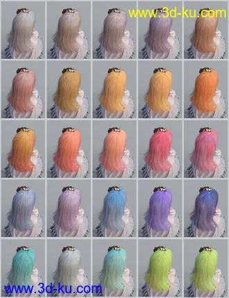 3D打印模型Natsuki Hair for Genesis 8 Females的图片