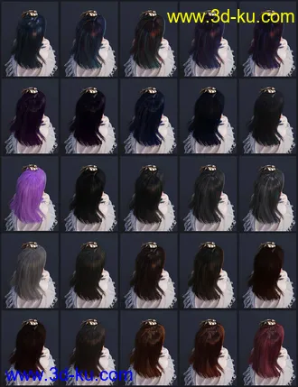 3D打印模型Natsuki Hair for Genesis 8 Females的图片