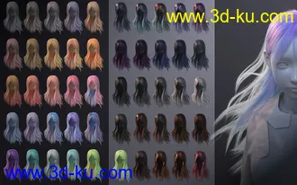 3D打印模型Natsuki Hair for Genesis 8 Females的图片