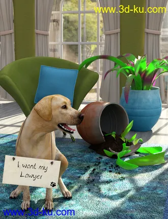3D打印模型Naughty Dog Props and Poses for Daz Dog 8的图片