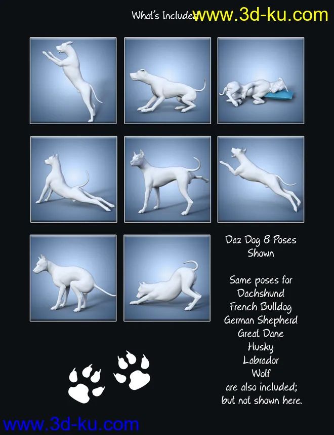 Naughty Dog Props and Poses for Daz Dog 8模型的图片3