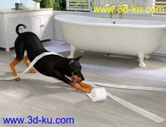 3D打印模型Naughty Dog Props and Poses for Daz Dog 8的图片