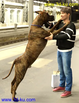 3D打印模型Naughty Dog Props and Poses for Daz Dog 8的图片