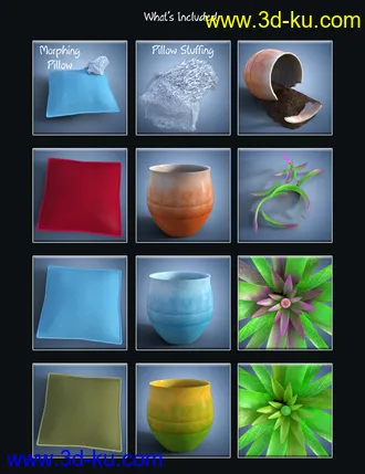 3D打印模型Naughty Dog Props and Poses for Daz Dog 8的图片