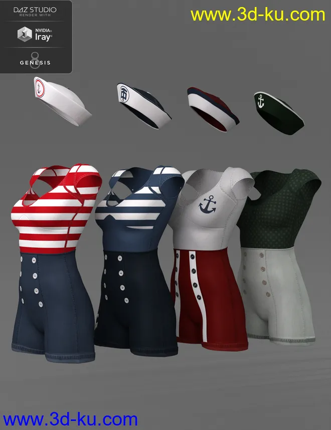 Navy Girl for Genesis 8 Female(s)模型的图片5