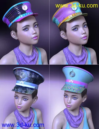 3D打印模型Neon Steam Punk Hats for Genesis 8的图片