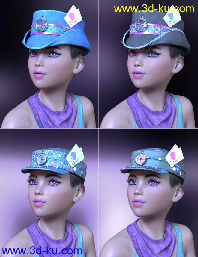 Neon Steam Punk Hats for Genesis 8模型的图片5