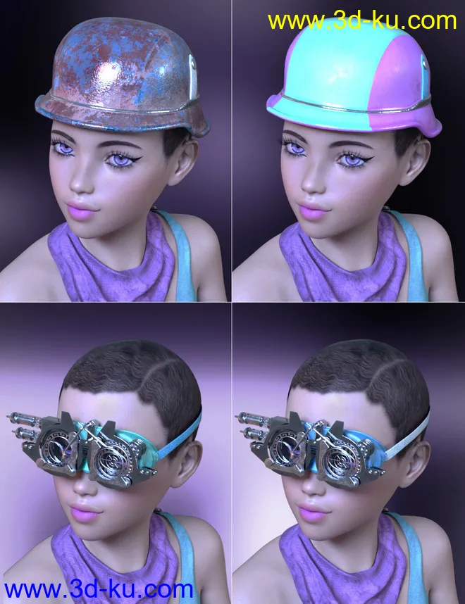 Neon Steam Punk Hats for Genesis 8模型的图片7