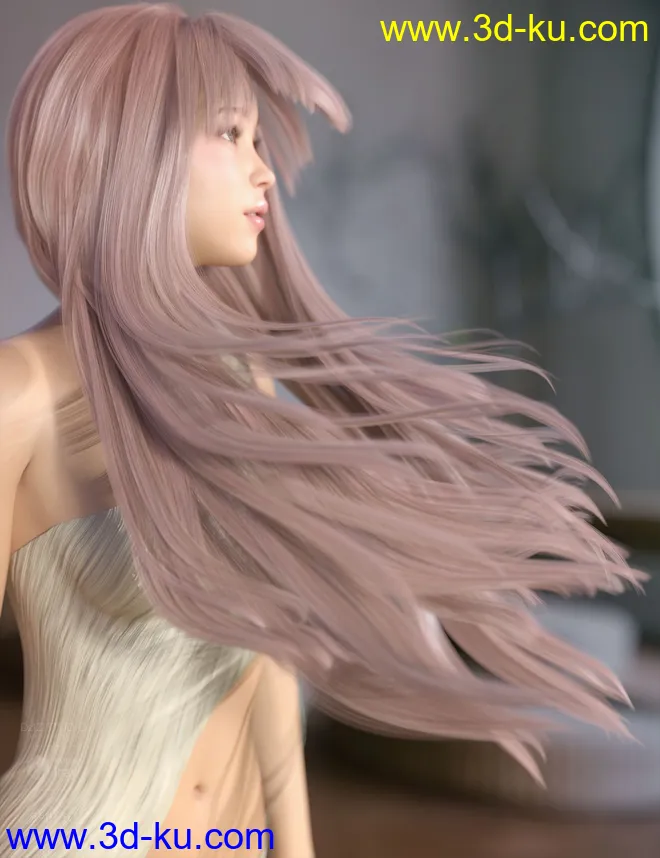 Neve Hair for Genesis 3 and 8 Females模型的图片8