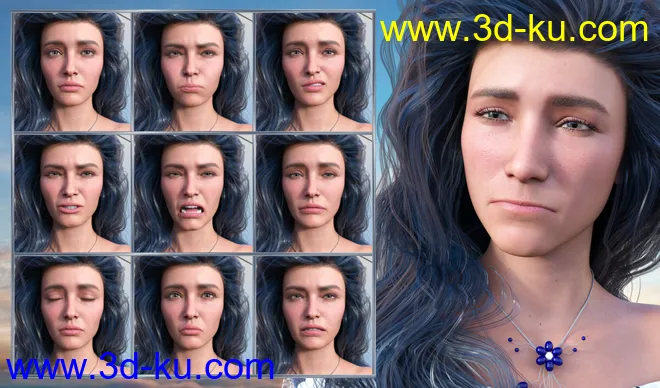 New Faces - Expressions for Genesis 8.1 Female and Victoria 8.1模型的图片4