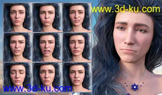 3D打印模型New Faces - Expressions for Genesis 8.1 Female and Victoria 8.1的图片
