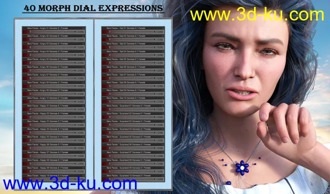 New Faces - Expressions for Genesis 8.1 Female and Victoria 8.1模型的图片7
