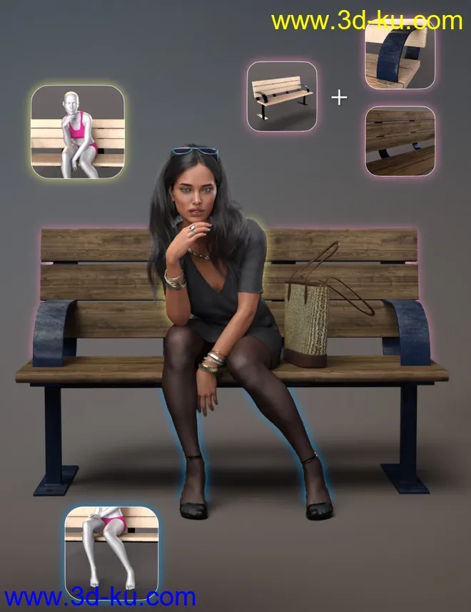 NG Build Your Own Sitting Poses for Genesis 8 Female模型的图片1