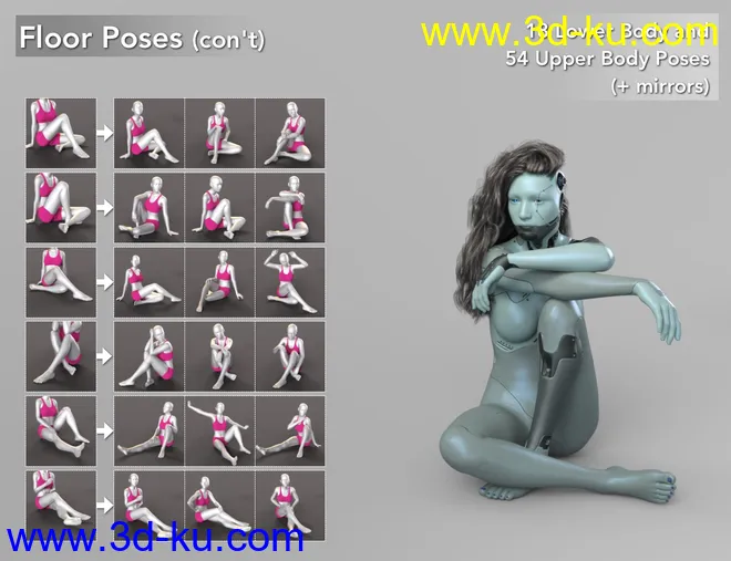 NG Build Your Own Sitting Poses for Genesis 8 Female模型的图片3