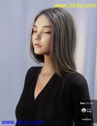 3D打印模型Nirv Fashion Stylized Bob Hair的图片